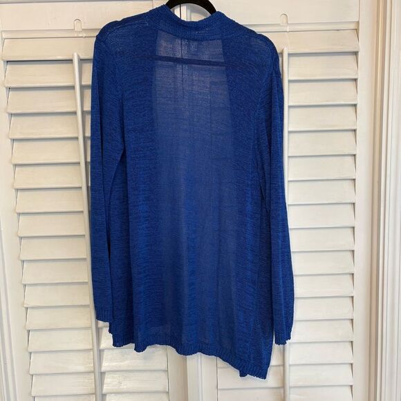 Chicos Blue Open Knit Cardigan Size 3 (Size XL 16/18) - Picture 2 of 8
